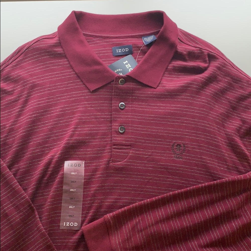 Izod 100% cotton long sleeve polo